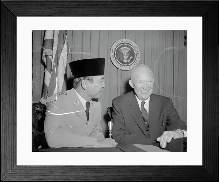 Framed Print : President Sukarno with President Eisenhower Framed Print : President Sukarno with President Eisenhower