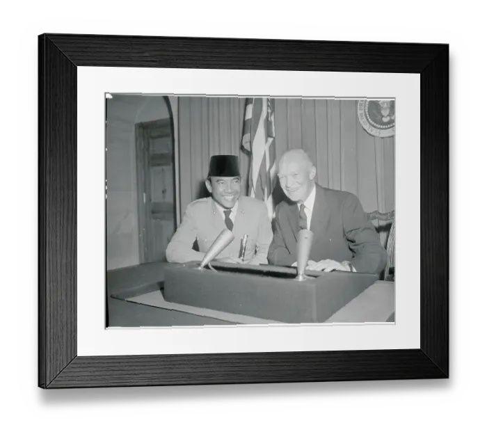 Framed Print : President Eisenhower with Achmed Sukarno Framed Print : President Eisenhower with Achmed Sukarno