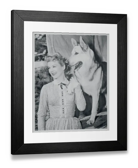 Framed Print : Publicity handout of Nan Leslie and Rin Tin Tin