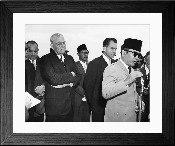 Framed Print : President Sukarno at Microphone