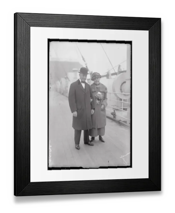 Framed Print : Couple Posing on Ship Deck Framed Print : Couple Posing on Ship Deck