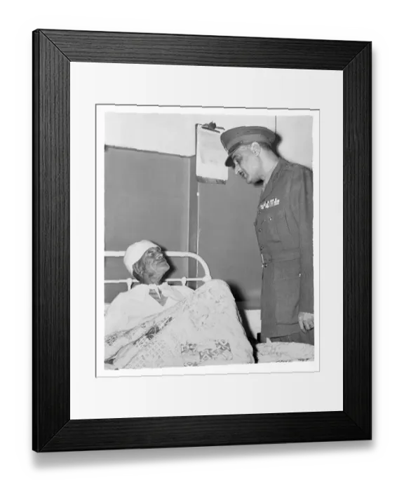 Framed Print : Gamal Abdel Nasser Speaking to a Hospital Patient Framed Print : Gamal Abdel Nasser Speaking to a Hospital Patient
