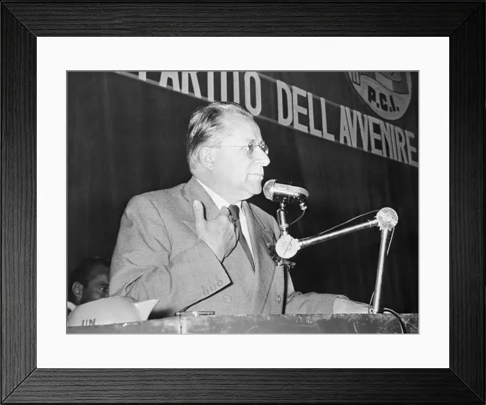 Framed Print : Palmiro Togliatti Making a Campaign Speech