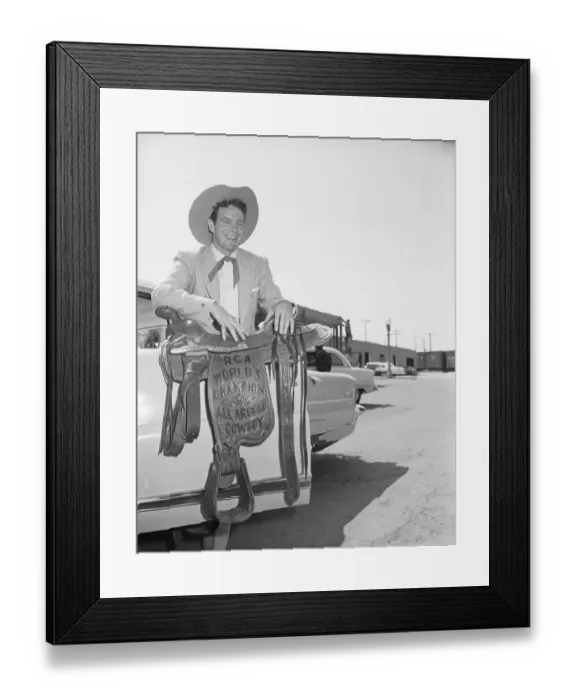 Framed Print : Portrait of Cowboy Casey Tibbs Framed Print : Portrait of Cowboy Casey Tibbs