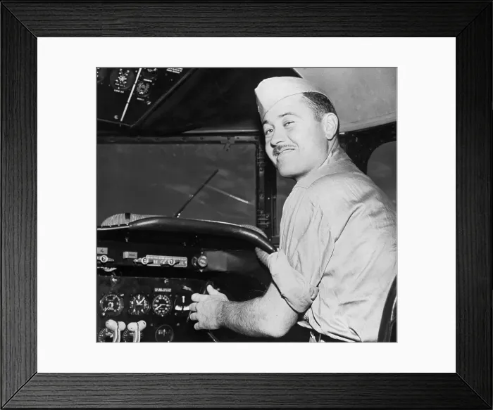 Framed Print : Pappy Boyington In Cockpit, Wwii Framed Print : Pappy Boyington In Cockpit, Wwii