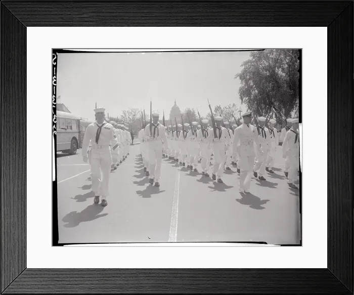 Framed Print : Navy Servicemen Marching in a Parade