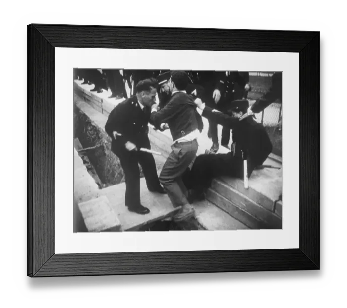 Framed Print : Police Wrestling with Rioter Framed Print : Police Wrestling with Rioter