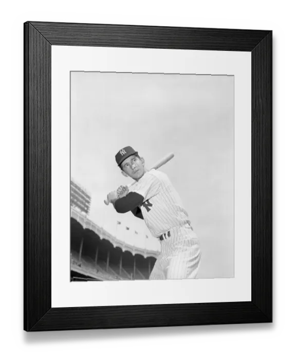 Framed Print : Baseball Great Billy Martin in Batting Position Framed Print : Baseball Great Billy Martin in Batting Position