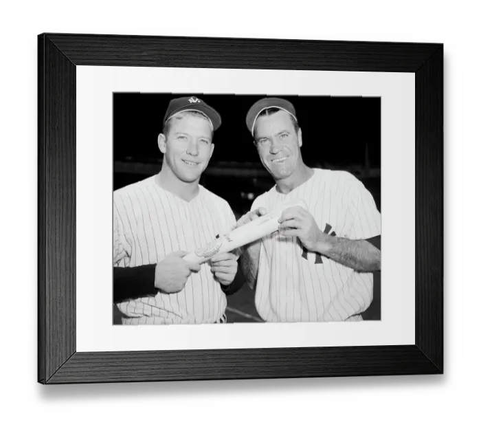 Framed Print : Mickey Mantle, L, Hank Bauer Pose W / Bat Framed Print : Mickey Mantle, L, Hank Bauer Pose W / Bat