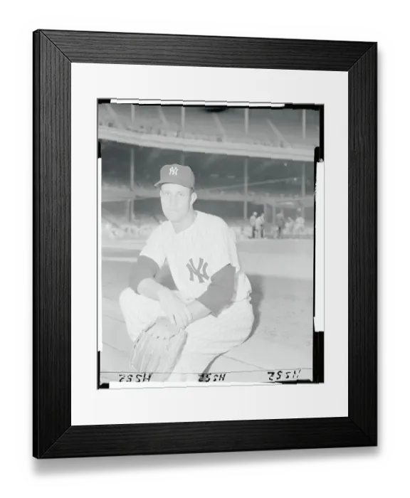 Framed Print : Baseball Player Bob Grim Posing in Uniform Framed Print : Baseball Player Bob Grim Posing in Uniform