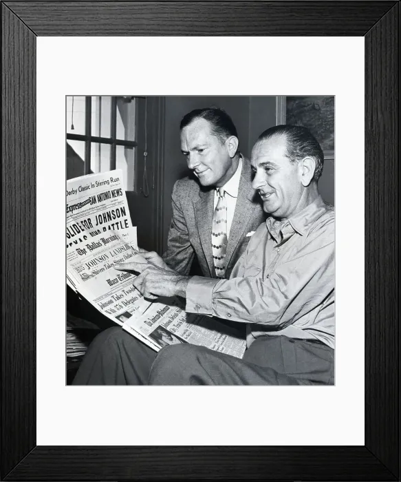 Framed Print : Lyndon Johnson and Brother Read Newspapers Framed Print : Lyndon Johnson and Brother Read Newspapers