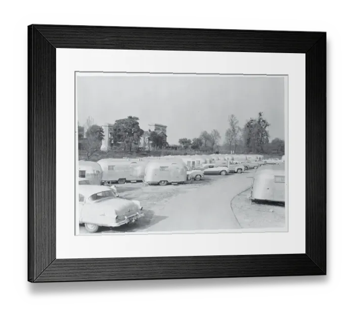 Framed Print : View of American Trailer Caravan Framed Print : View of American Trailer Caravan