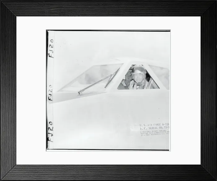 Framed Print : David Critchlow Sitting in a Bomber Cockpit