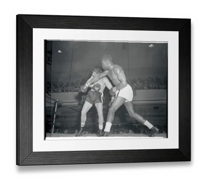 Framed Print : Charley Cotton Boxing Against Joey Giardello Framed Print : Charley Cotton Boxing Against Joey Giardello
