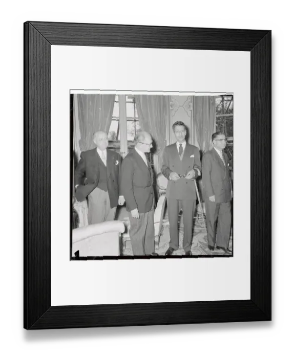 Framed Print : Christian Pineau, Guy Mollet, and Si Bekkai Convening for a Meeting Framed Print : Christian Pineau, Guy Mollet, and Si Bekkai Convening for a Meeting
