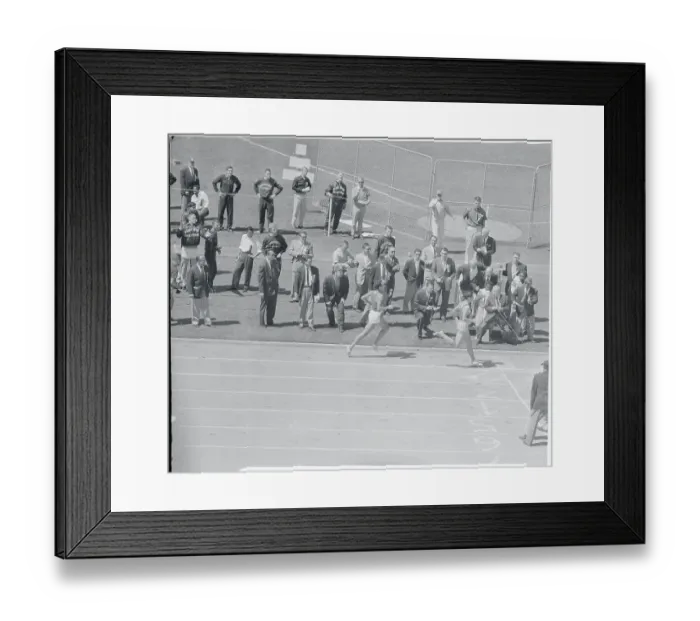 Framed Print : Jim Bailey Making it Past John Landy Framed Print : Jim Bailey Making it Past John Landy