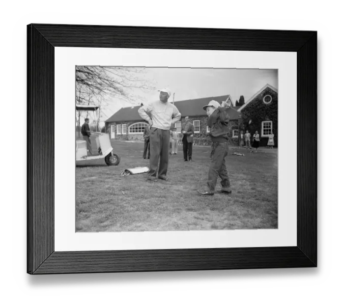 Framed Print : Dwight Eisenhower and Grandson on the Green Framed Print : Dwight Eisenhower and Grandson on the Green