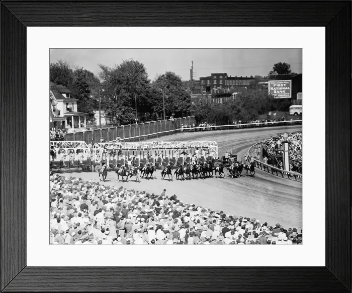 Framed Print : View of Starting Gate of Kentucky Derby 1956