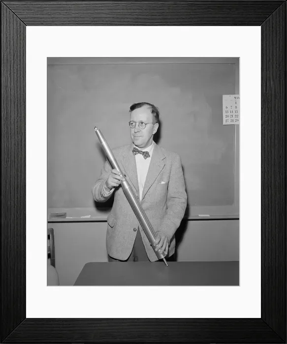 Framed Print : John Hagen Holding a Model Rocket Framed Print : John Hagen Holding a Model Rocket