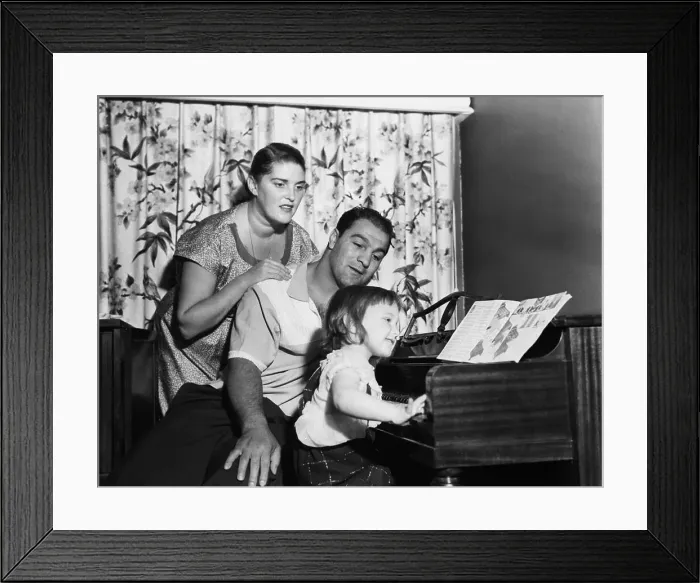 Framed Print : Boxer Rocky Marciano With His Family Framed Print : Boxer Rocky Marciano With His Family