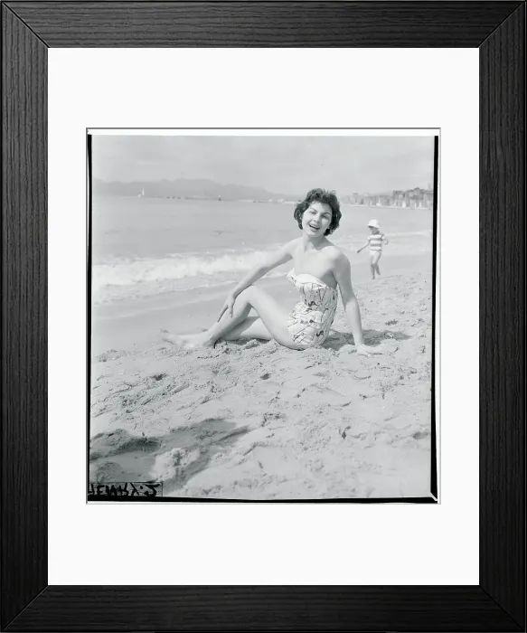 Framed Print : Nadja Regin Sunning Herself on Beach Framed Print : Nadja Regin Sunning Herself on Beach