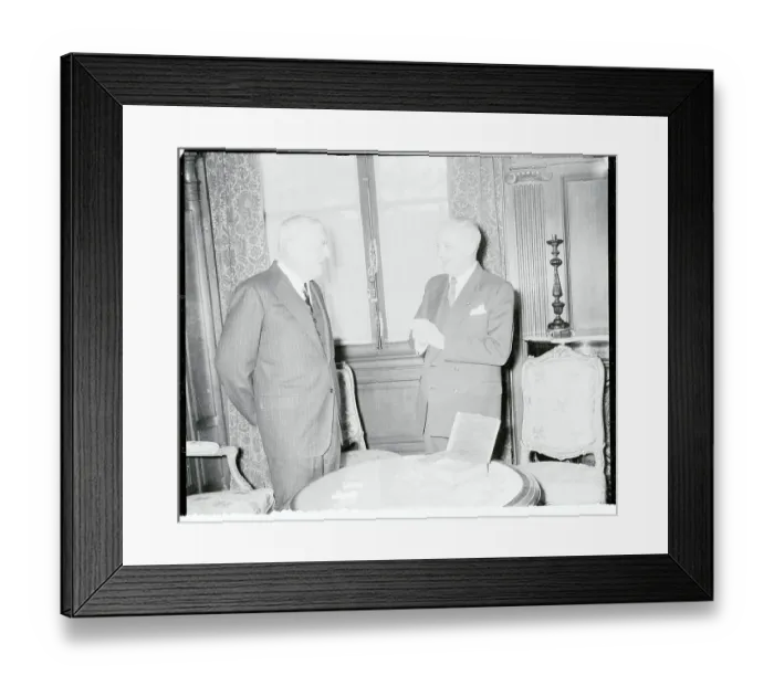Framed Print : John Foster Dulles and Christian Pineau