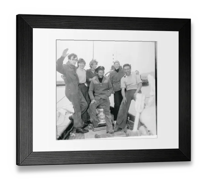 Framed Print : British Crew Standing Aboard Boat Framed Print : British Crew Standing Aboard Boat