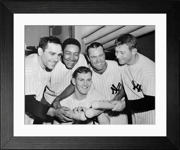 Framed Print : Baseball Players Posing for Camera Framed Print : Baseball Players Posing for Camera