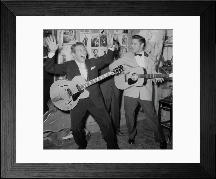Framed Print : Liberace and Elvis Presley Jamming