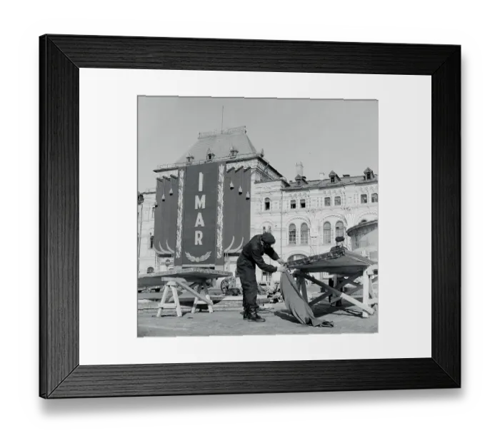 Framed Print : Workman Preparing for May Day Framed Print : Workman Preparing for May Day