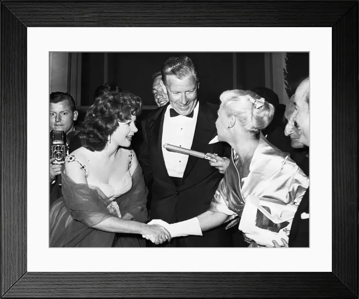 Framed Print : Susan Hayward And Ginger Rogers Shake