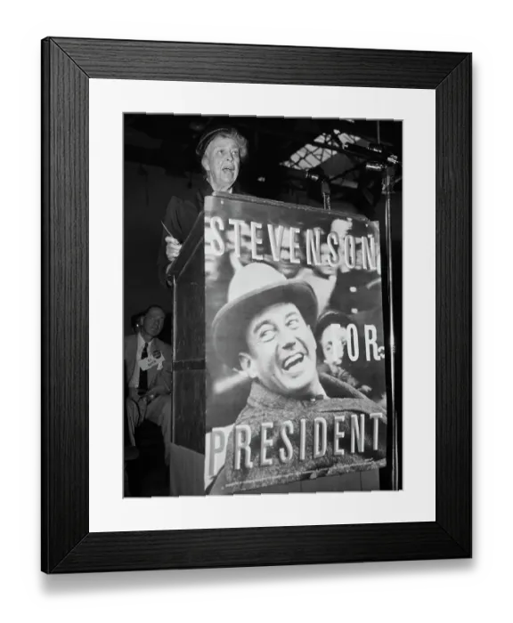 Framed Print : Eleanor Roosevelt Delivering Campaign Speech Framed Print : Eleanor Roosevelt Delivering Campaign Speech