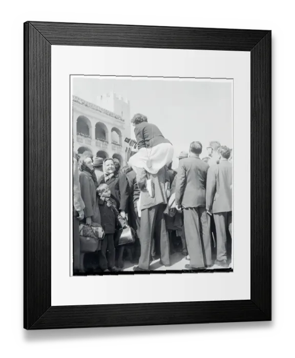 Framed Print : Woman Sitting on a Man's Shoulders Framed Print : Woman Sitting on a Man's Shoulders