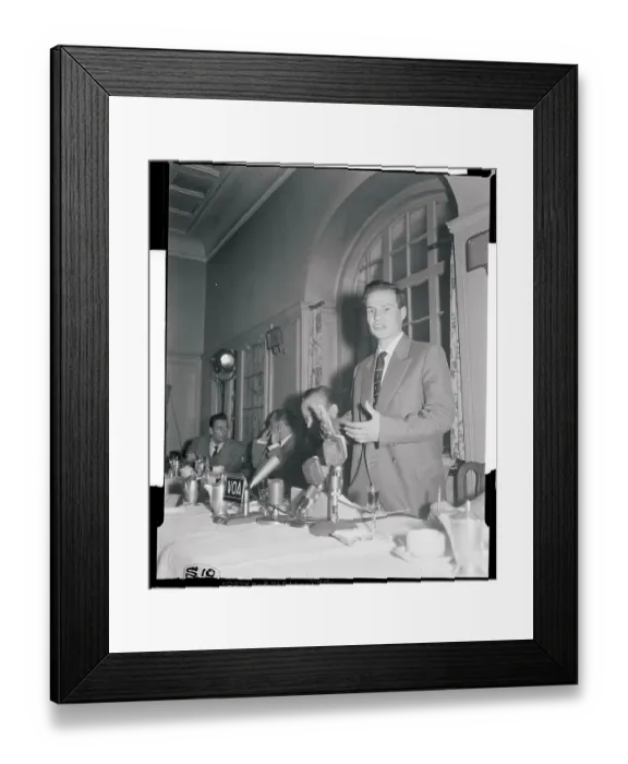 Framed Print : Ivan Vassilyvich Ovchinnikov Speaking to Press Framed Print : Ivan Vassilyvich Ovchinnikov Speaking to Press