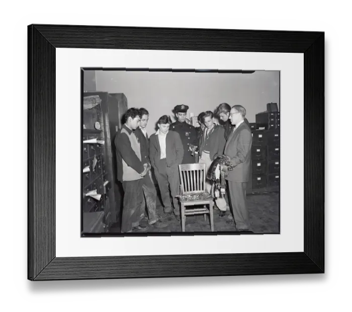 Framed Print : Police W / Boys Arrested For Fighting Framed Print : Police W / Boys Arrested For Fighting