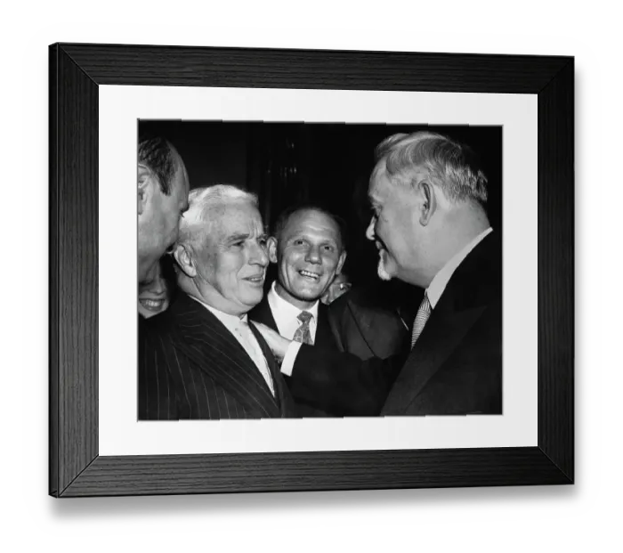 Framed Print : Nikolai Bulanin Speaking with Charlie Chaplin Framed Print : Nikolai Bulanin Speaking with Charlie Chaplin