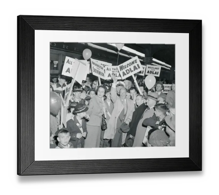 Framed Print : Adlai Stevenson Grinning and Waving Framed Print : Adlai Stevenson Grinning and Waving