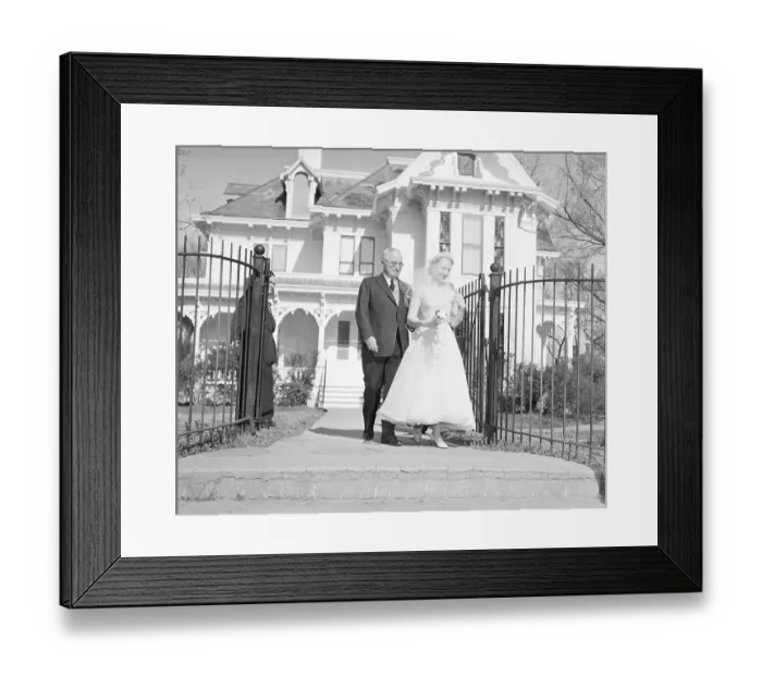 Framed Print : Harry Truman Escorts Daughter Margaret on Wedding Day Framed Print : Harry Truman Escorts Daughter Margaret on Wedding Day
