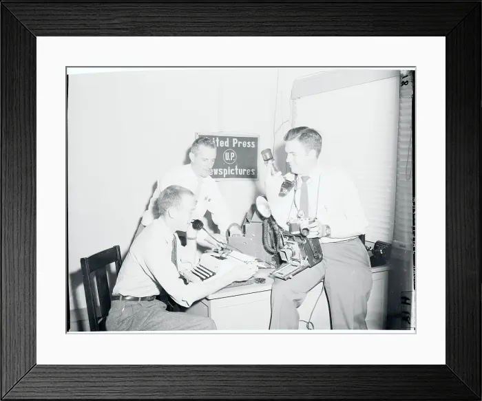 Framed Print : UP Newsmen Covering Margaret Truman Wedding Framed Print : UP Newsmen Covering Margaret Truman Wedding