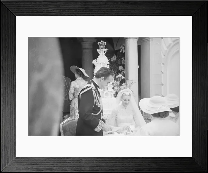 Framed Print : Prince Rainier Serving His Bride