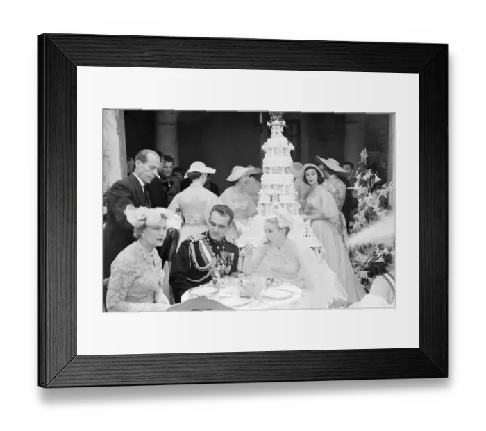 Framed Print : Prince Rainier and Grace Kelly Eating at Wedding Reception Framed Print : Prince Rainier and Grace Kelly Eating at Wedding Reception