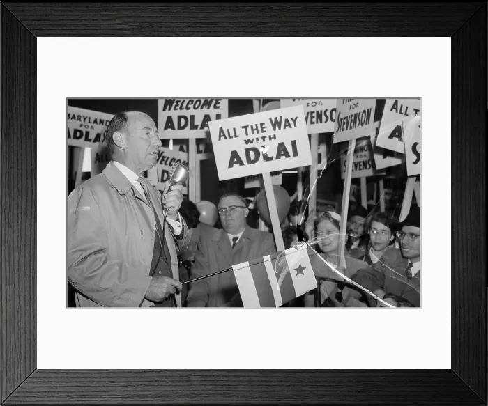 Framed Print : Adlai Stevenson Addressing His Supporters Framed Print : Adlai Stevenson Addressing His Supporters