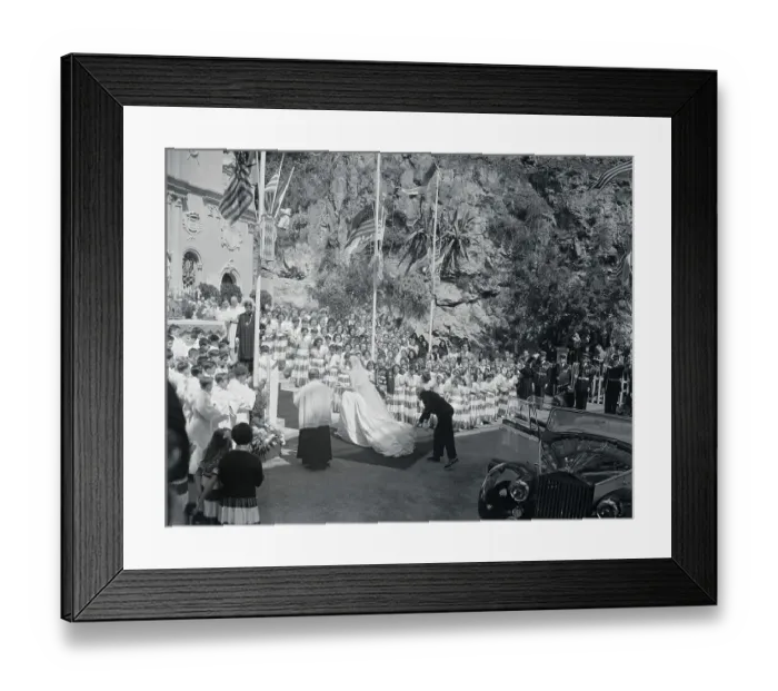 Framed Print : Grace Kelly Walking to St. Devote Church Framed Print : Grace Kelly Walking to St. Devote Church