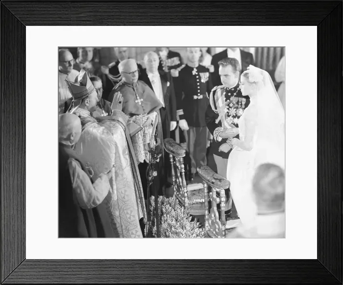 Framed Print : Bishop of Monaco Marrying Prince Rainier and Grace Kelly Framed Print : Bishop of Monaco Marrying Prince Rainier and Grace Kelly