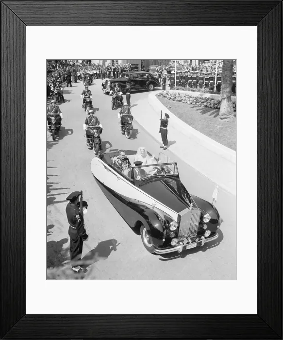 Framed Print : Ranier & Princess Kelly In Motorcade;Wed Framed Print : Ranier & Princess Kelly In Motorcade;Wed