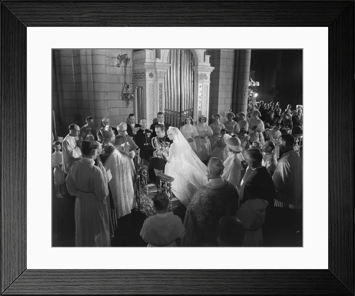 Framed Print : Prince and Grace Wed in Cathedral