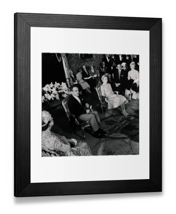 Framed Print : Prince Rainier III and Grace Kelly Getting Married