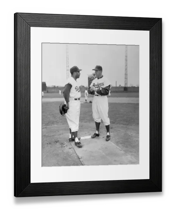 Framed Print : Carl Erskine and Roy Campanella on Field Framed Print : Carl Erskine and Roy Campanella on Field