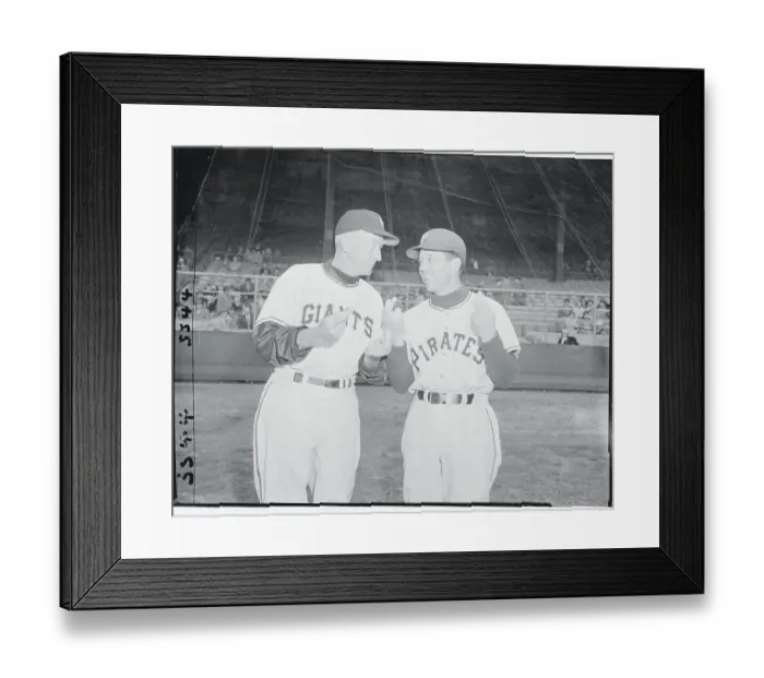 Framed Print : Bill Rigney Talking With Bobby Bragan Framed Print : Bill Rigney Talking With Bobby Bragan