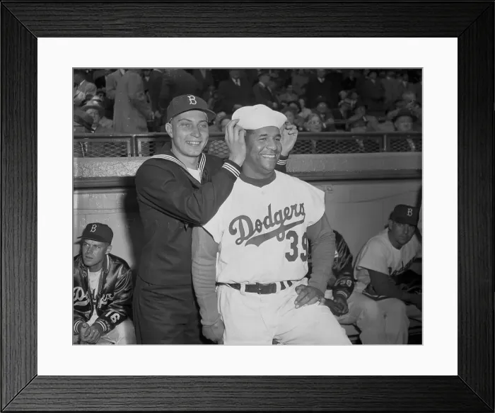 Framed Print : Johnny Podres Placing a Hat on Roy Campanella Framed Print : Johnny Podres Placing a Hat on Roy Campanella